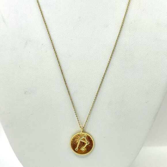 Gorjana 18k gold plated libra opalite coin necklace - Picture 5 of 11